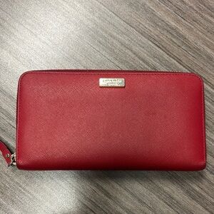 Kate Spade long zippy Red Wallet